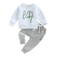 Infant Toddler Baby Boy St Patrick  'S Day Outfits Long Sleeve Shirts Clover Sweatshirt With Pants 2Pcs Clothes Set (Clover Whit