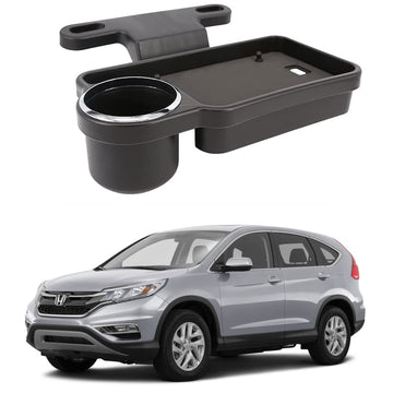 Oshotto (FT04) Foldable Car Auto Headrest Rear Back Seat Table Drink Food Cup Tray Holder Compatible with Honda CRV  Black