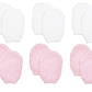 Newborn Baby Girl No Scratch Cotton Mittens (Includes 3 Pairs White & 3 Pairs Pink Mittens)
