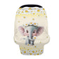 Biyejit Daisy Elephants Nursing Cover Breastfeeding Scarf - Baby Car Seat Covers, Infant Stroller Cover, Carseat Canopy for Girl