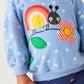 Akyzic Little Girls Sweatshirt Blue Toddler Winter Crewneck Pullover Christmas Sweater Kids Cute Tops Long Sleeve Ladybug Shirts