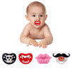 Robbear 4-Pack Funny Baby Pacifier, Cute Kiss Lips Mustache Binkies, Vampire Binky Skulls Halloween Pacifiers For Babies 0-36 Mo