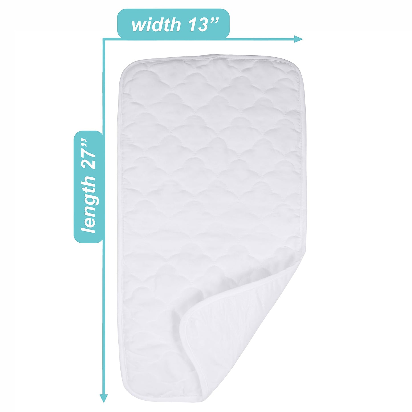 American Baby Company Ultra Soft Microfiber Quilted Waterproof Multi-Purpose Changing Table Pad Liners, 13' X 27', 2 Count