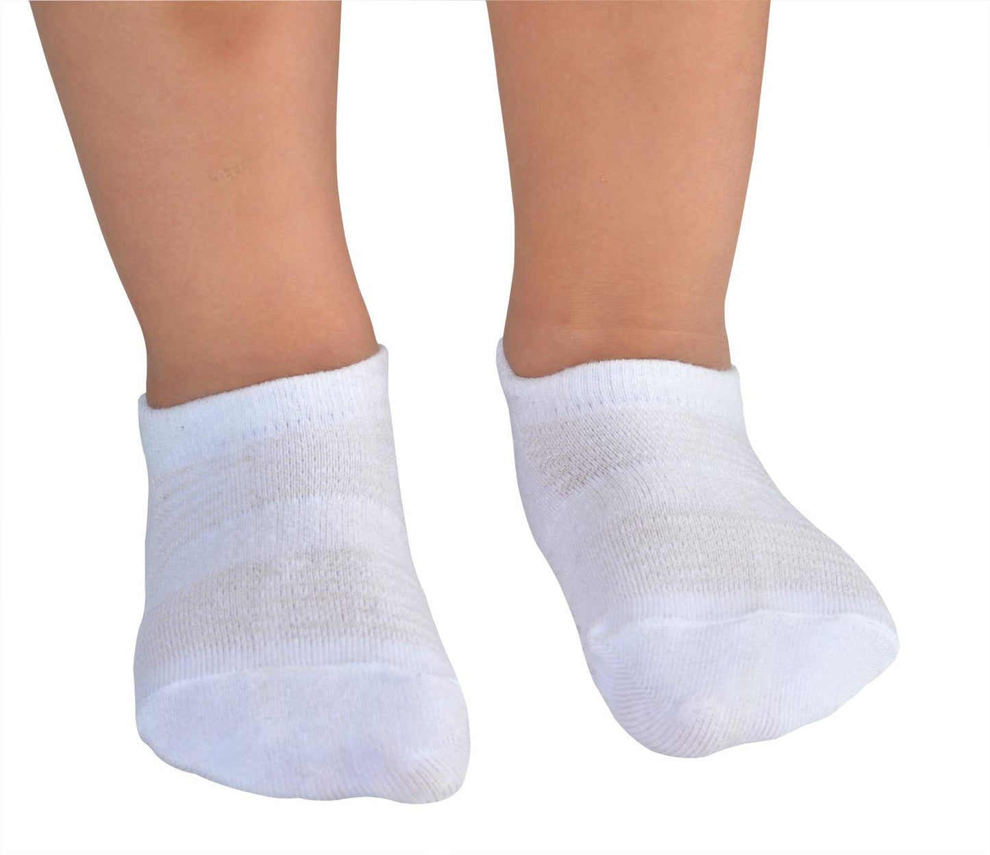 Jormatt 6 Pairs Toddler Little Girls Boys No Show Socks Thin Cotton Soft Anti Slip Low Cut Socks Breathable With Grips, White Xs