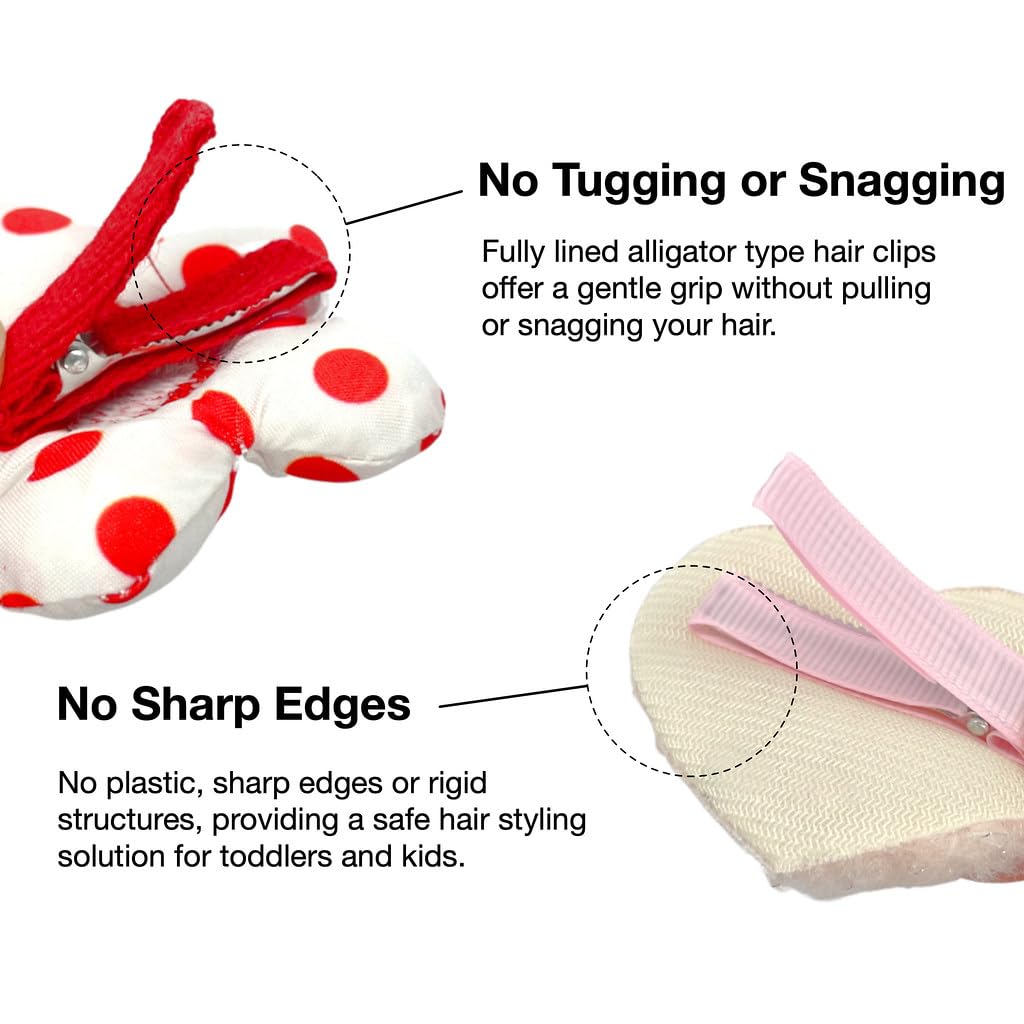Hair Clips For Girls 18 Pcs No Slip Assorted Barrettes For Kids Bows Pink Red Cute Hair Accessories For Little Girls Teens Toddl