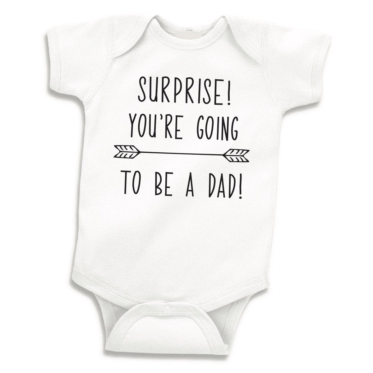 Bump And Beyond Designs Baby-Boys New Dad Suprise Pregnancy Announcement Newborn Leotard White, 0-3 Months