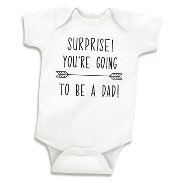 Bump And Beyond Designs Baby-Boys New Dad Suprise Pregnancy Announcement Newborn Leotard White, 0-3 Months