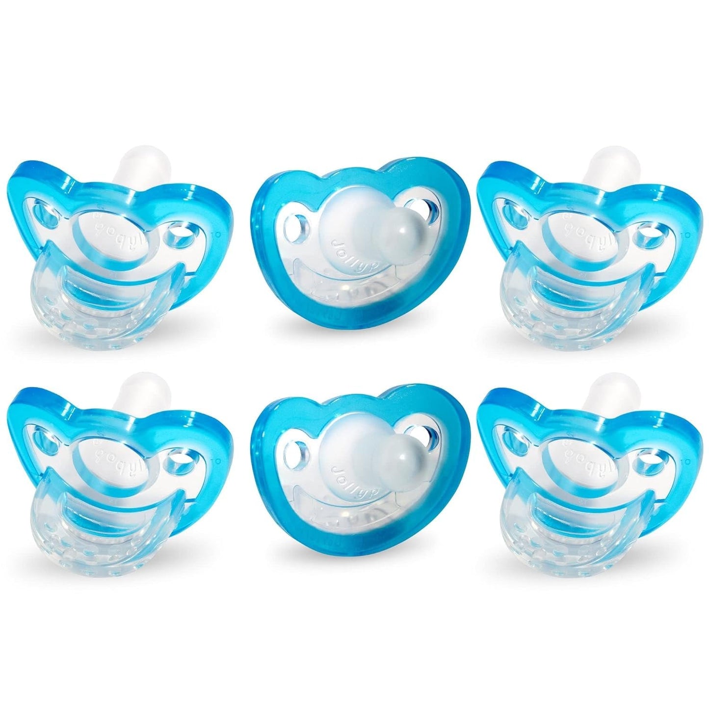 Razbaby Jollypop Baby Pacifier Newborn, 0-3M (Blue, 6 Count)