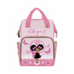 Artsadd Custom Name Diaper Bags Multifunction Backpack, Pink Stripe Love Travel Back Pack Customized Large Capacity Mommy Nappy