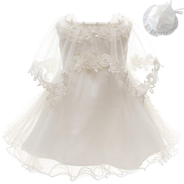 3Pcs Set Baby Girl Dress Christening Baptism Gowns Formal Dress (3 Months)