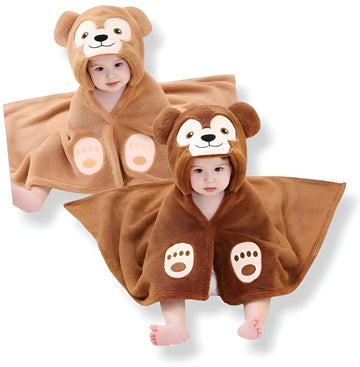 BRANDONN Baby Blankets New Born Combo Pack of Hooded Swaddle Crib Wrapper for Baby Boys and Baby Girls Pack of 2 Pcs, (06 Month
