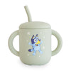 mushie x Bluey 100% Silicone Training Cup & Straw for Toddlers | 6 Months+ (Bluey Sage)