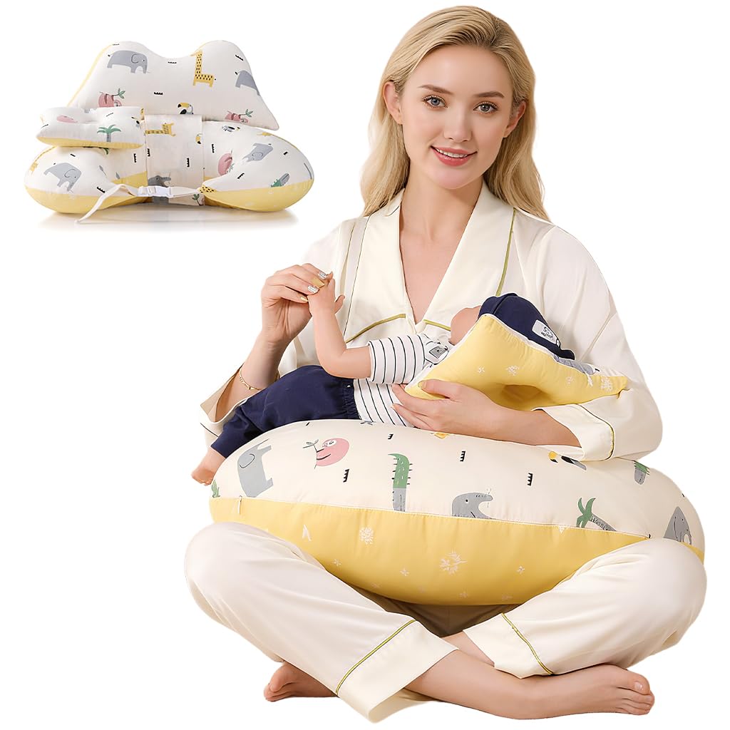 Snowie Soft Feeding Pillow For New Born Baby, Baby Feeding Pillow With Infant Support Cushion, MultiPurpose Nursing Pad With Re