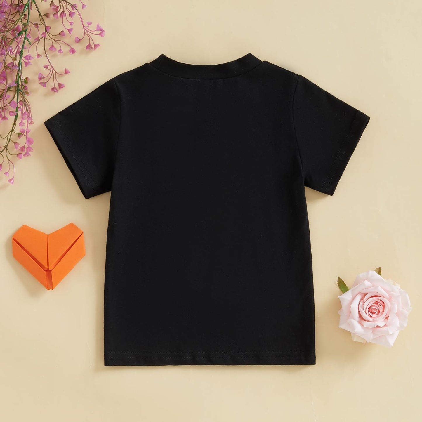 Kids Toddler Baby Boys Girls Valentine'S Day T-Shirt Mama'S Valentine Love Heart Short Sleeve Top (Black, 5-6 Years)