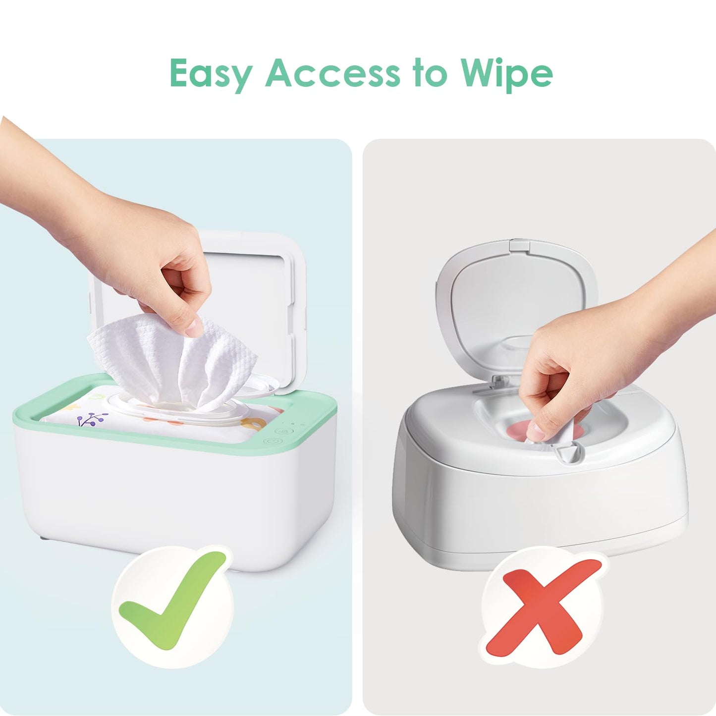 Baby Wipe Warmer And Baby Wet Wipes Dispenser: Wipes Warmer For Newborn Baby Evenly Overall Heated | Portable Wipe Warmer Large