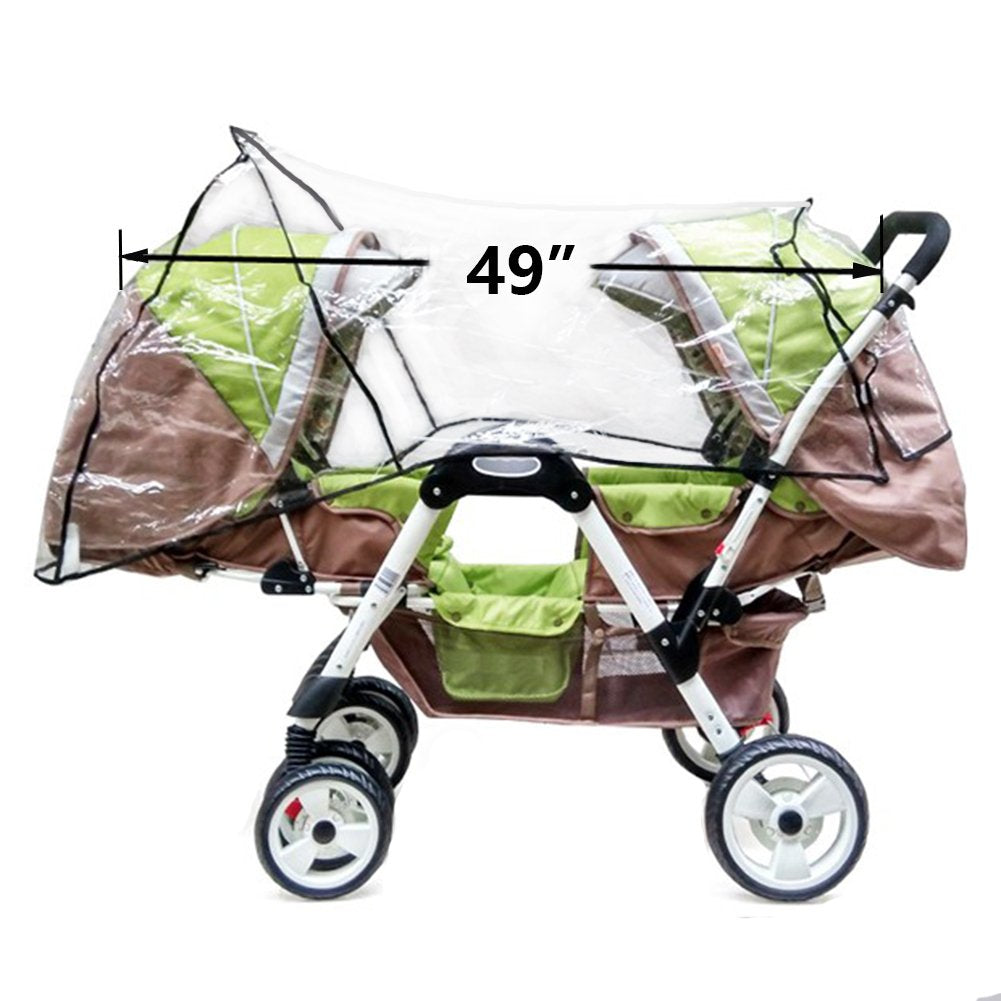 Aligle Weather Shield Double Popular For Swivel Wheel Stroller Universal Size Baby Rain Cover/Wind Shield Deal (Black)