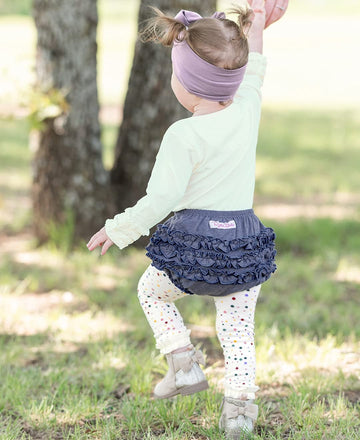 Rufflebutts Baby/Toddler Girls Baby Faux Denim Knit 12-18M