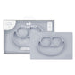 ezpz Happy Mat (Pewter) - 24 Months+ - 100% Silicone Suction Placemat + Divided Plate with Three Compartments - Toddler + Presch