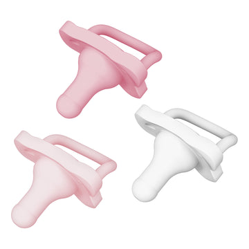 Dr. Brown'S Happypaci 100% Silicone Pacifier 0-6M, Bpa Free, White, Pink, Light Pink, 3 Ct