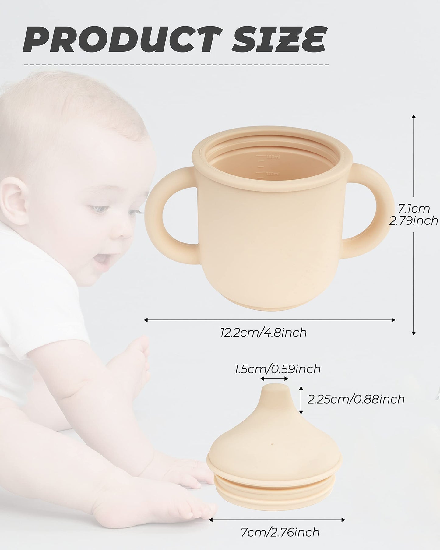 Toddler Sippy Cups, Sippy Cups For Baby 6+ Months, Toddler Cups With Two Non Slip Handle, Transition Sippy Cups For Babies 6-12