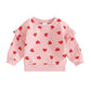 Lucikamy Toddler Baby Girl Boy Valentines Day Outfit Long Sleeve Letter Print Sweatshirt Shirt Infant Spring Clothes (10 Pink + 