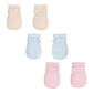 Newborn Baby No Scratch Mittens Stay On, 100% Cotton Breathable, Adjustable Infant Gloves For Baby Boys Girls Mittens (Khaki/Blu