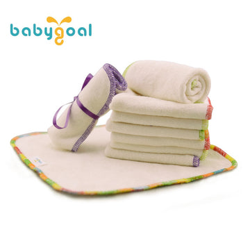 Babygoal Reusable Rayon From Bamboo Baby Wipes, 12 Pack Washable Small Size Saliva Towel Face Washcloths, Cloth Wipes 8X8 12Bw02