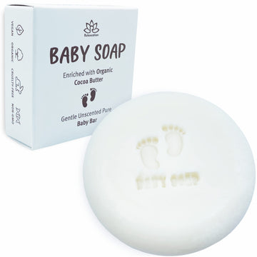 Relaxcation Unscented Pure Baby Soap Bar - 4 Simple Ingredients - ORGANIC Coconut Oil, Olive and Castor Oil, and Moisturizing Co