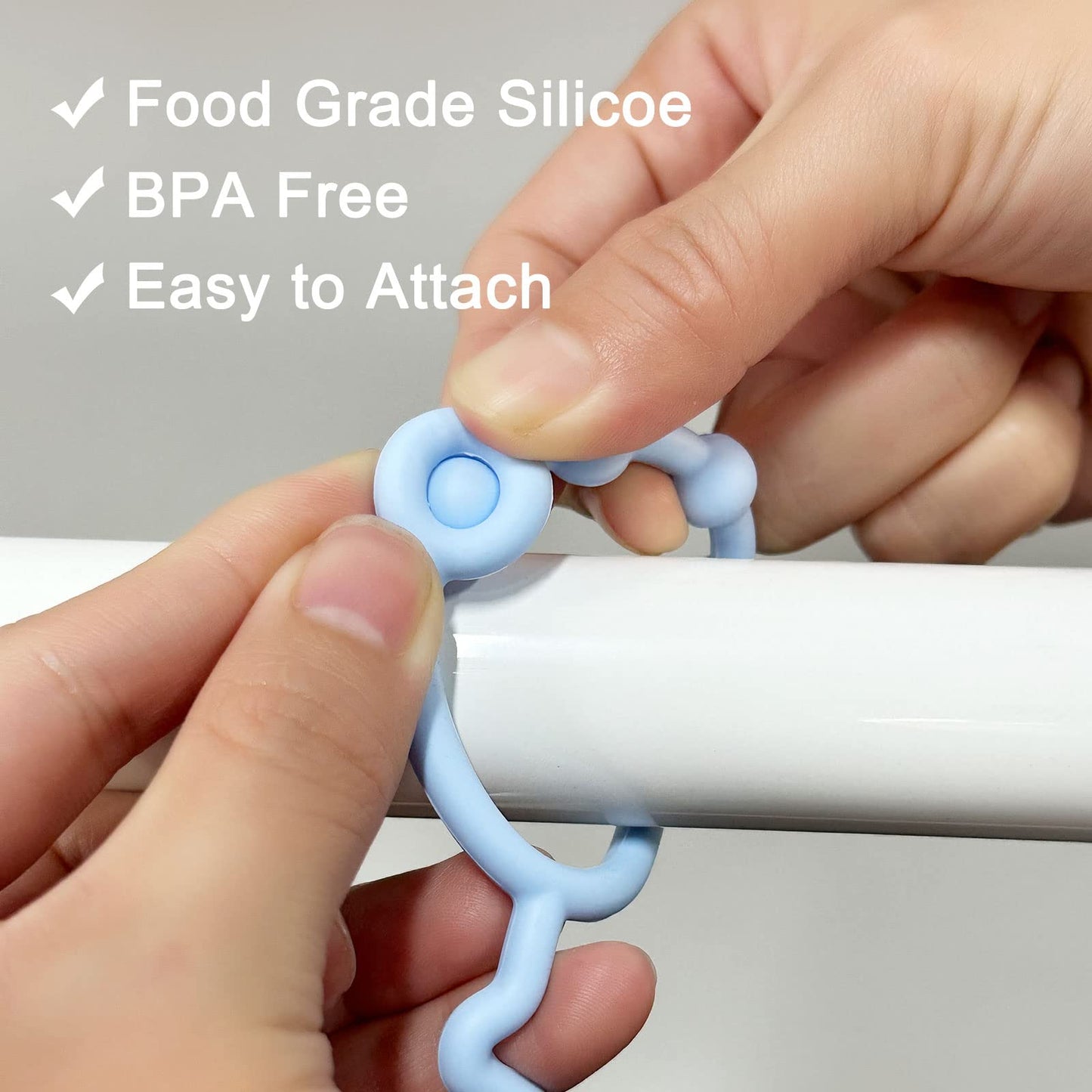 Toy Straps For Stroller, Pacifier Holder Clip With Self-Adjusting Bayonet, Pure Silicone Material Without Bpa; Can Be Used For T