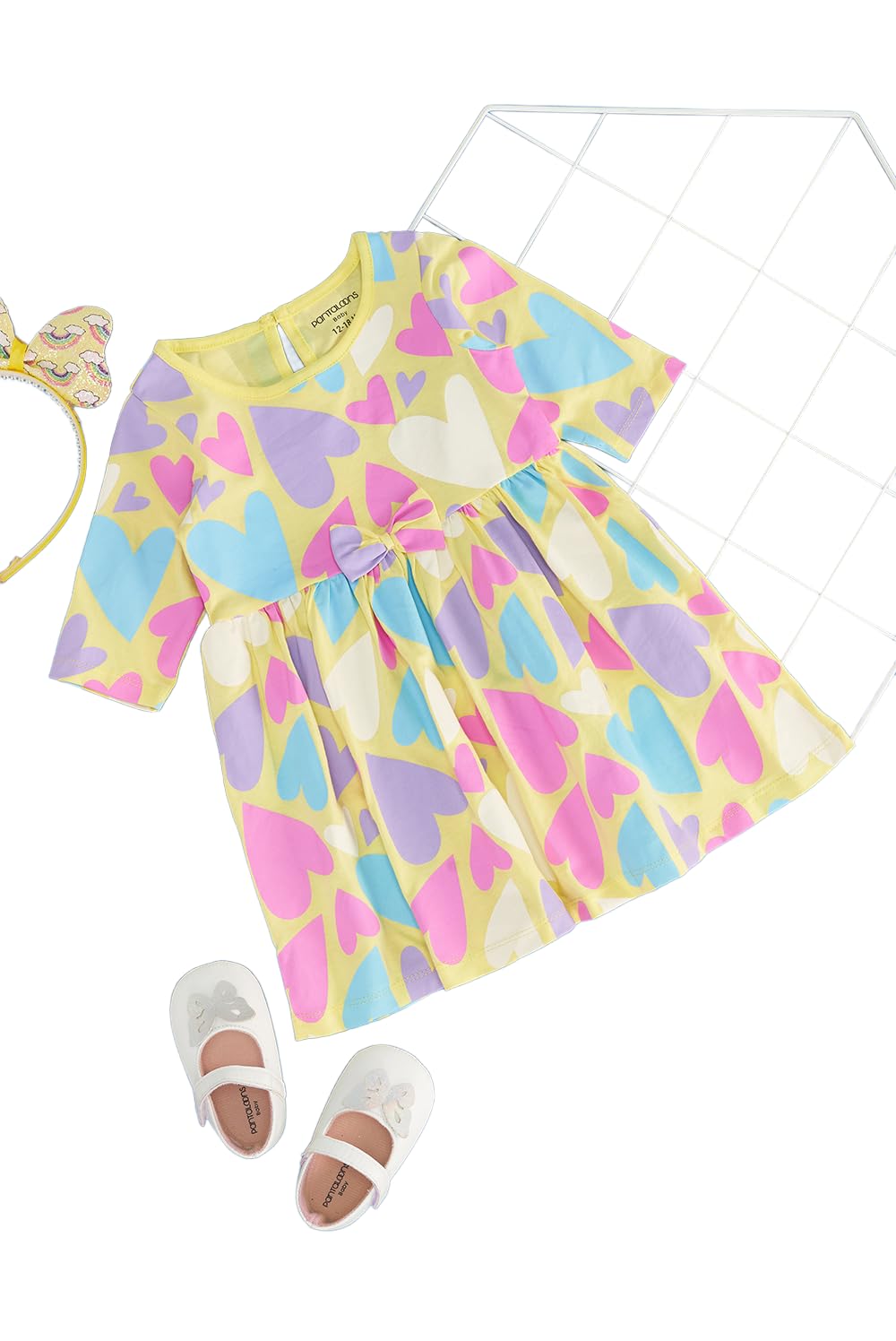 Pantaloons Baby Baby GirlS Yellow Dress Regular Fit,Limelight,1218 M