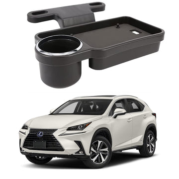 Oshotto (FT04) Foldable Car Auto Headrest Rear Back Seat Table Drink Food Cup Tray Holder Compatible with Lexus NX  Black