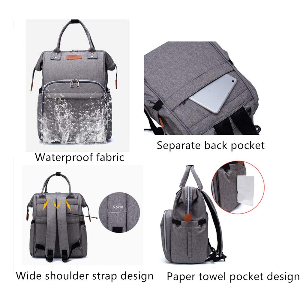 Diaper Bag Backpack for Baby Boy Girl, Multi-Function Diaper Bag for Baby Care, Waterproof Large Capacity Travel Backpack, Diape