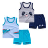 Nautysaurs Toddler Boys 4 Pcs Tank Top And Shorts Set Cotton Sleeveless Shirts And Shorts Summer Outfits (Crocodile And Panda, 1