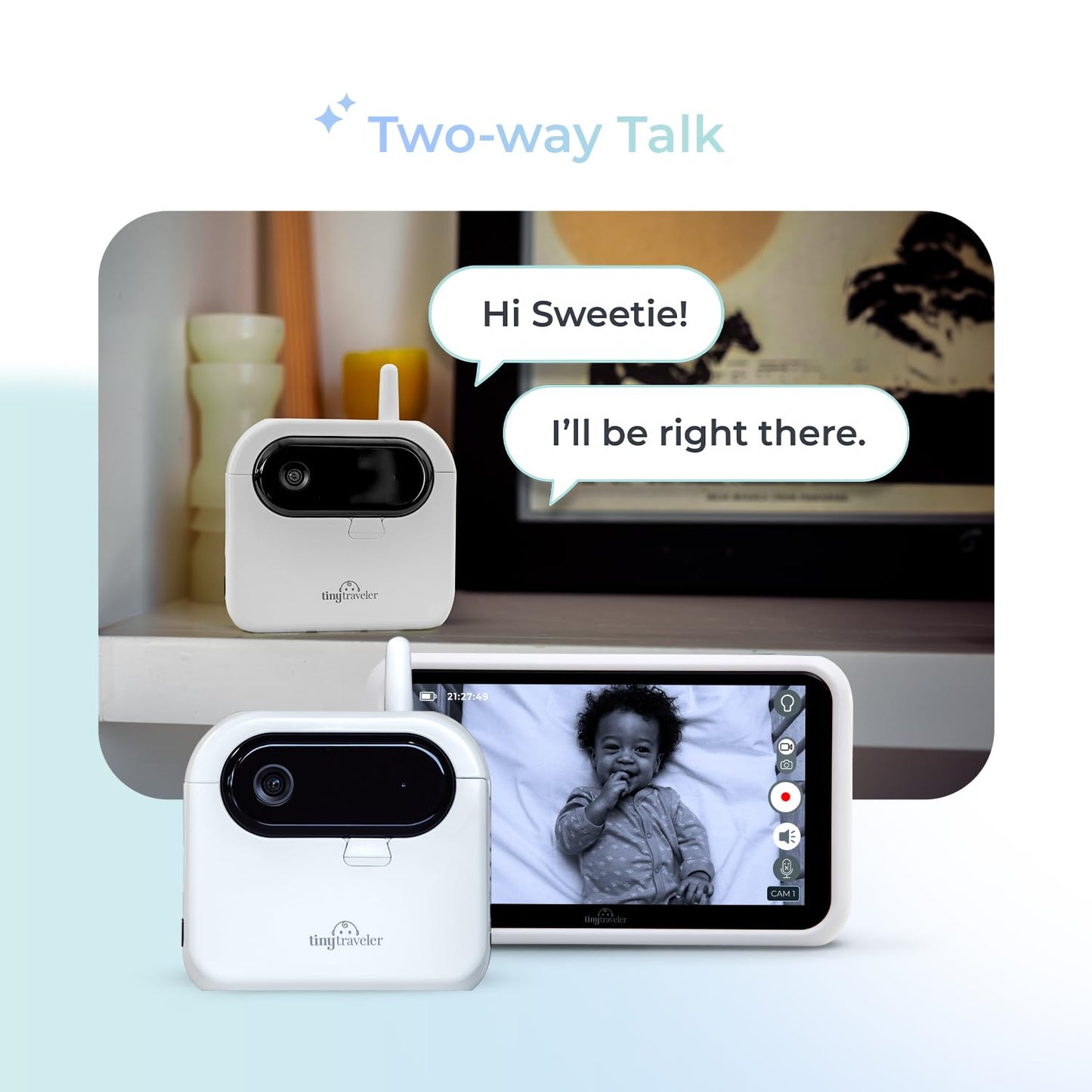 Tiny Traveler Ai Smart Wireless Baby Car Monitor With Travel Kit & Power Bank - Ai-Powered Safety Alerts Detection, Virtual Fenc