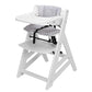 Criblike Wooden High Chair, Convertible Feeding Chair for Babies and Toddlers, Adjustable 3-in-1 Eating Chair, Easy to Clean, wi