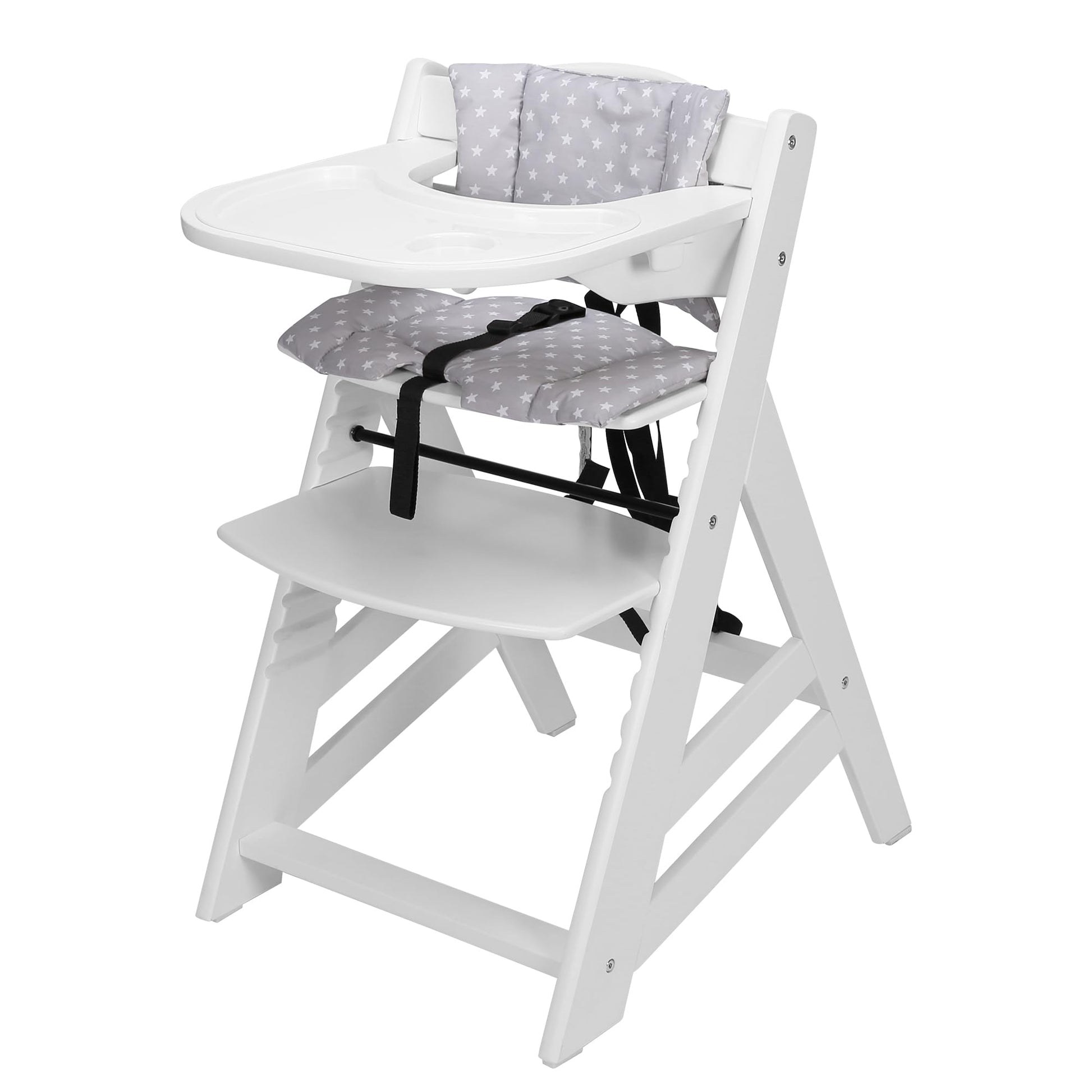 Criblike Wooden High Chair, Convertible Feeding Chair for Babies and Toddlers, Adjustable 3-in-1 Eating Chair, Easy to Clean, wi