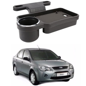Oshotto (FT04) Foldable Car Auto Headrest Rear Back Seat Table Drink Food Cup Tray Holder Compatible with Ford Ikon  Black