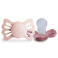 FRIGG Lucky Symmetrical SilkySoft Silicone Baby Pacifier | Made in Denmark | BPA-Free (Blush/Cedar, 6-18 Months)