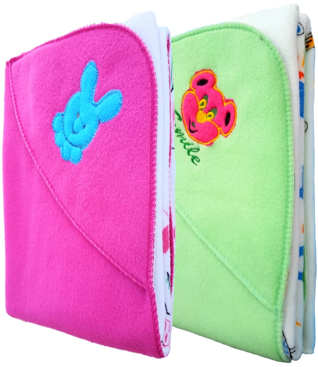 First Kick Baby Polyester Blankets Newborn Combo Pack of Double Layered Rainbow A/C Durable Blanket for Baby Wrapper for Baby Bo