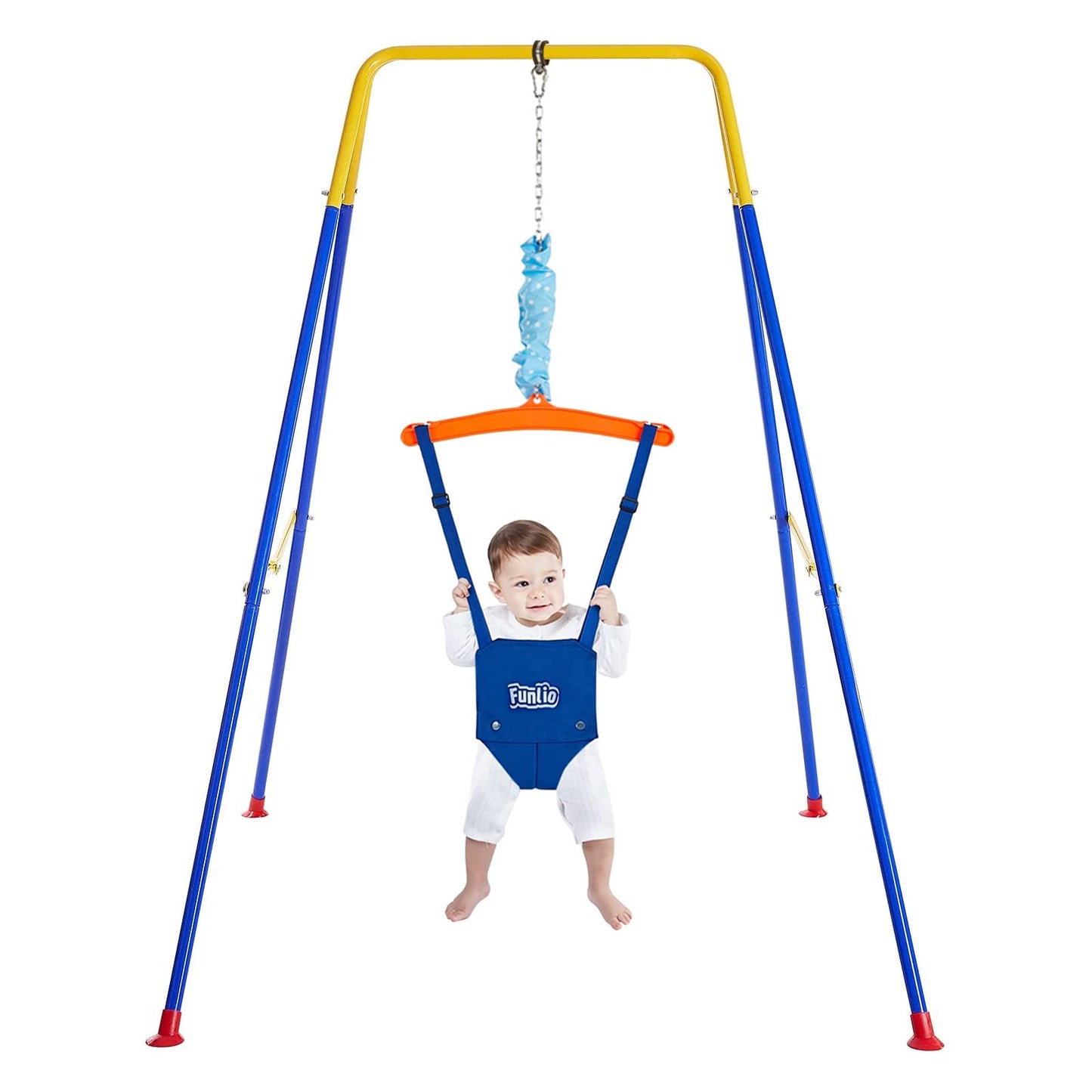 Funlio Baby Jumper With Stand For 6-24 Months, Infant Jumper For Indoor/Outdoor Play, Toddler Jumper For Baby Girl/Boy, With Adj