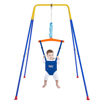 Funlio Baby Jumper With Stand For 6-24 Months, Infant Jumper For Indoor/Outdoor Play, Toddler Jumper For Baby Girl/Boy, With Adj