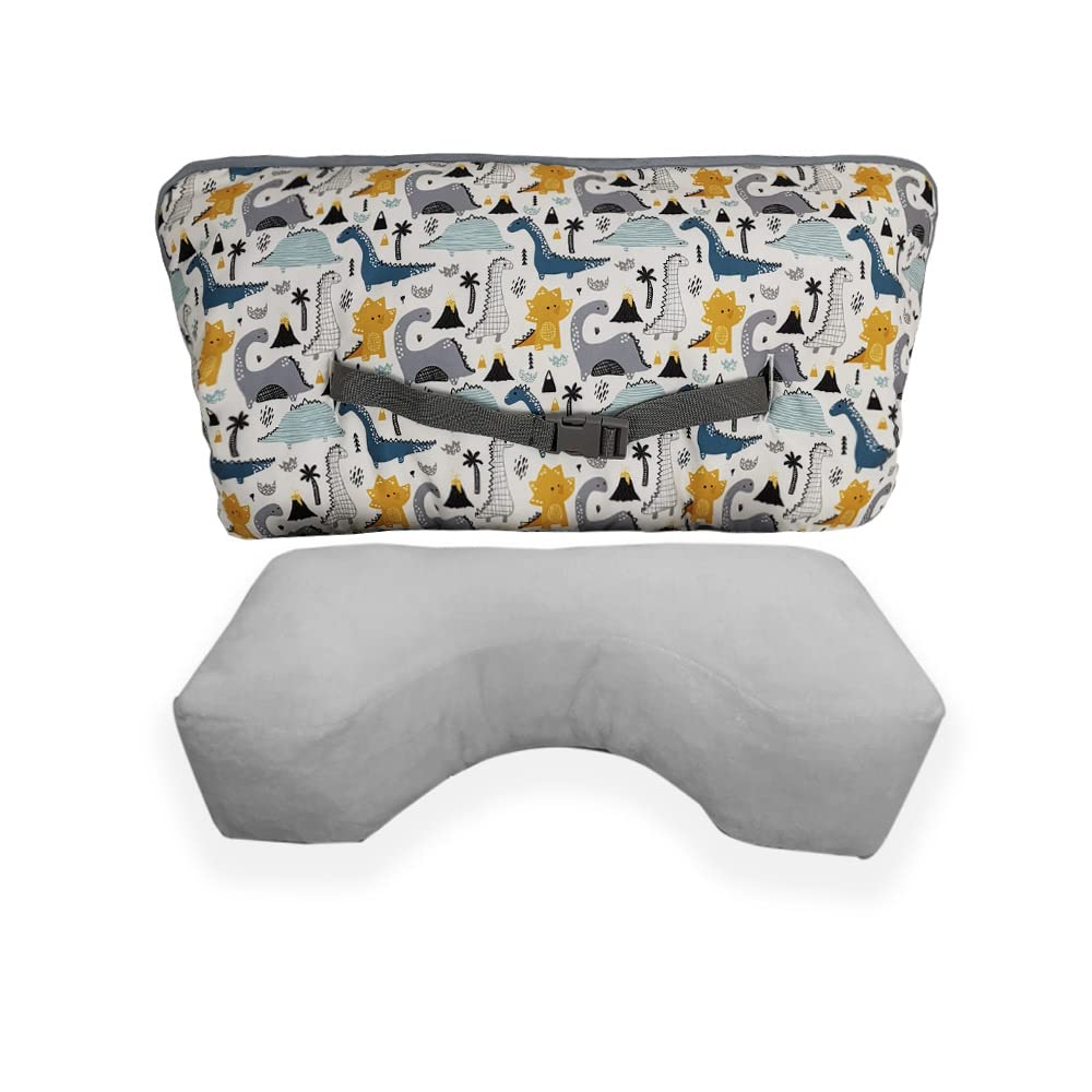 Shopping Cart Cover For Baby/Toddler With Pillow, Cozy High Chair Cover, Removable Bolster Positioner, Dinosaur