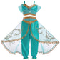 Dh Gorgeous Girls Princess Jasmine Fancy Costume Dress & Pants For Little Girls 5-6 Years