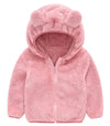 JESKIDS Toddler Girls Boys Fleece Hoody Jacket Zip Up Teddy Coat Warm Winter Outwear Pink