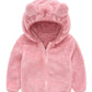 Toddler Girls Boys Fleece Hoody Jacket Zip Up Teddy Coat Warm Winter Outwear