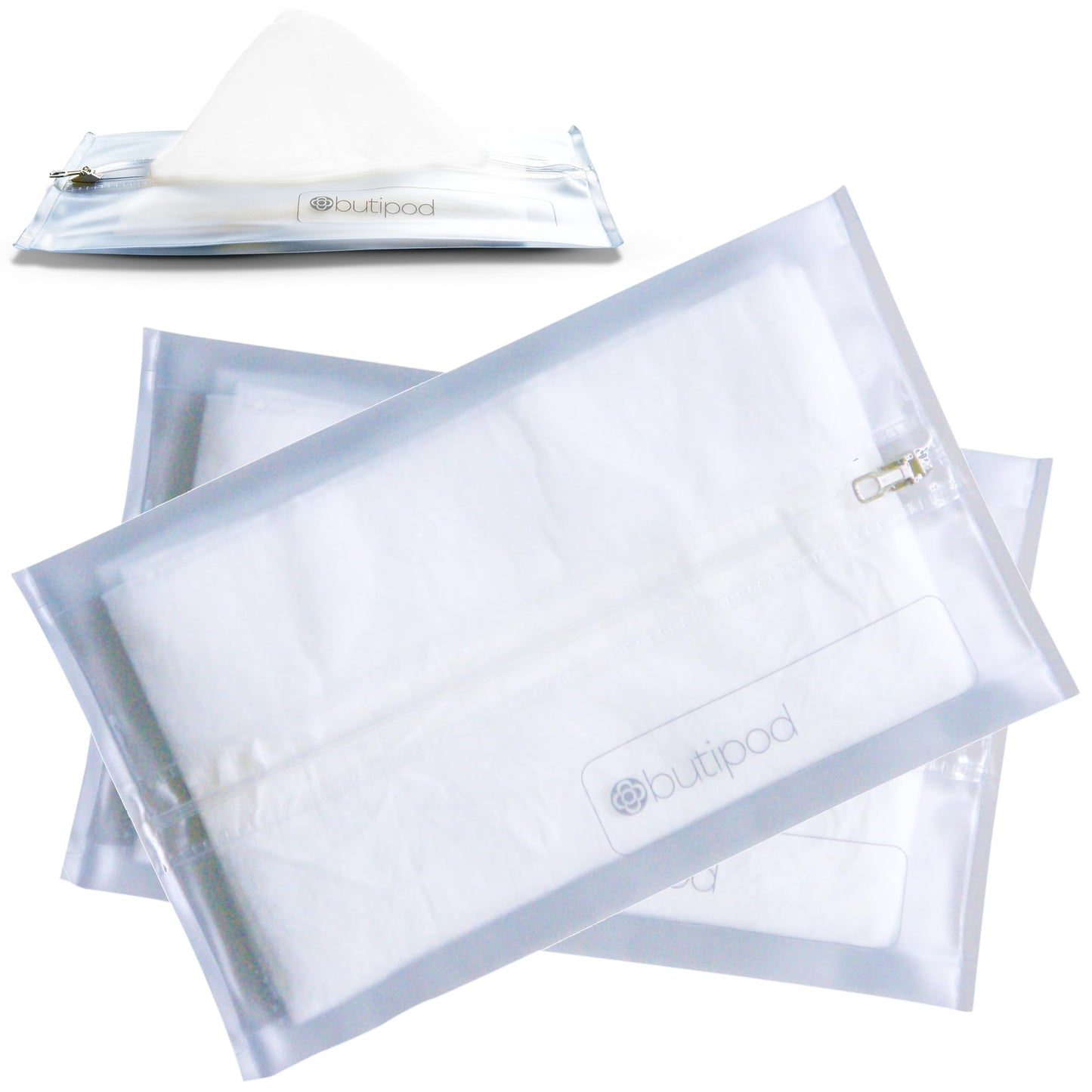 Butipods Reusable Travel Wipes Case - Portable Moisture-Retaining Pouch, Slim Holder And Convenient Container For Diaper Bag, Di