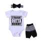 3Pcs Outfit Set Newborn Toddler Baby Girl Clothes Romper+ Leg Warmers+ Bow Headband (80(3-6M), White)