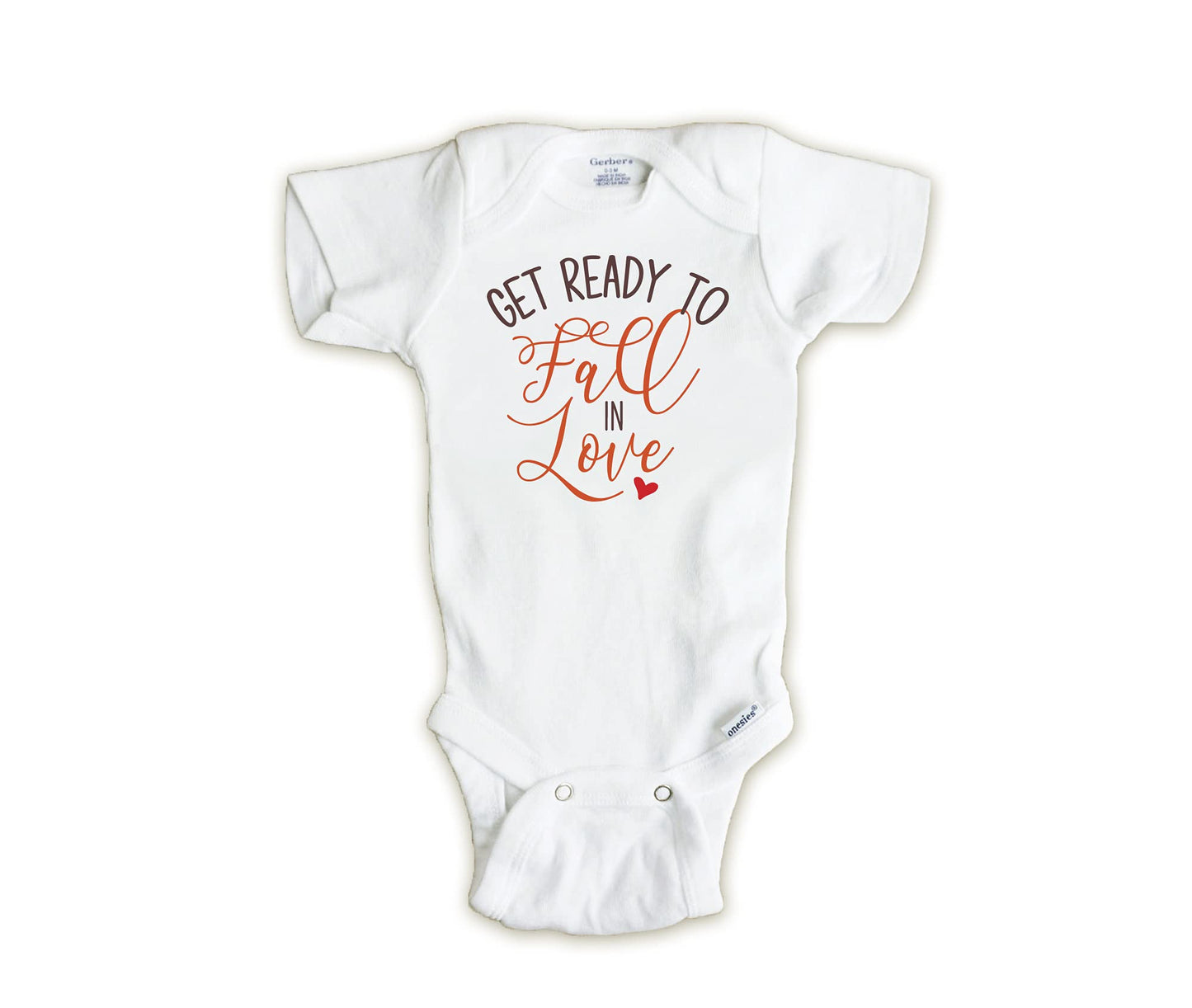 Get Ready To Fall In Love Pregnancy Announcement Onesie Valentine'S Day Thanksgiving Fall Baby Reveal (0 To 3 Months)