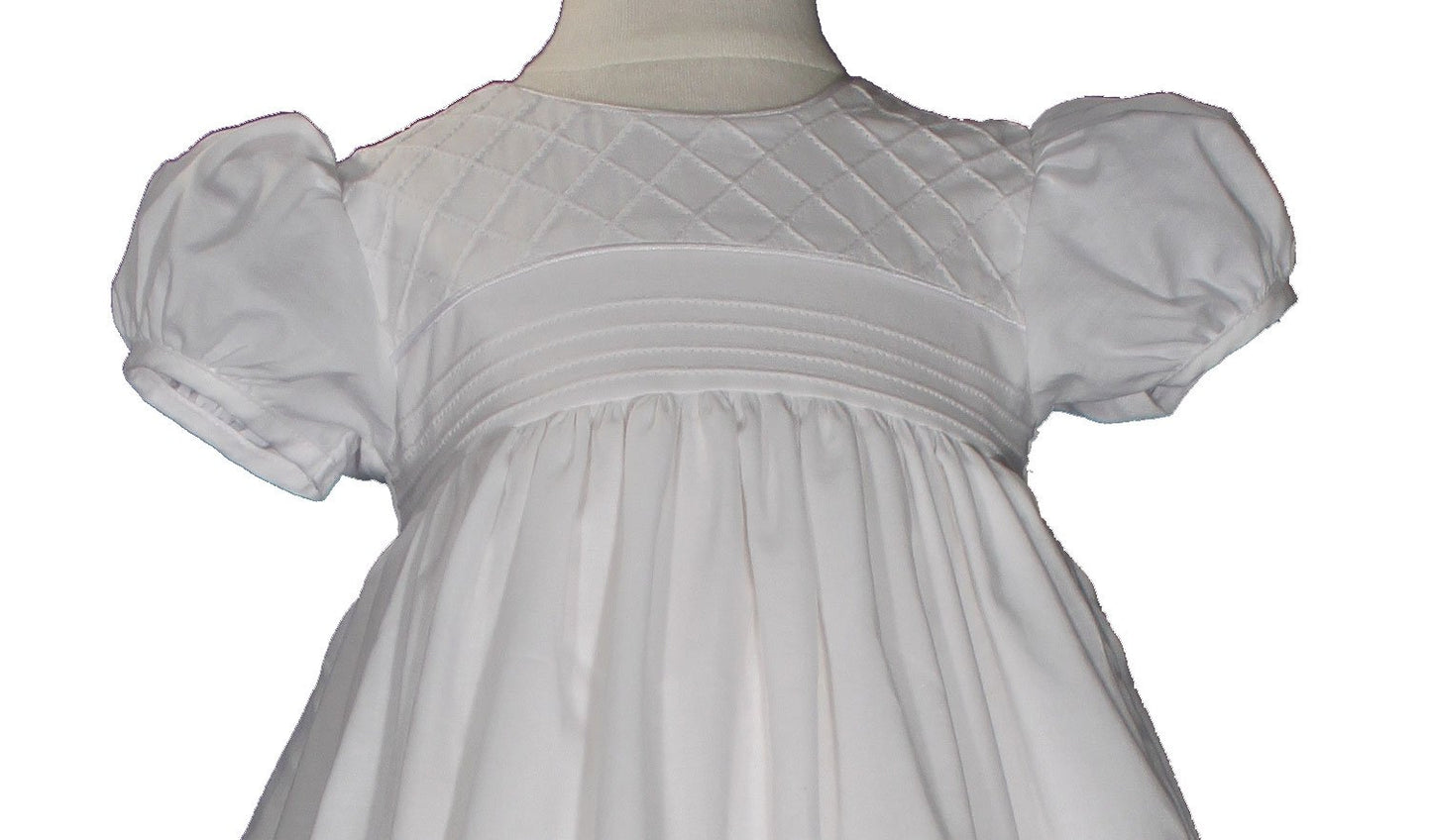 Heirloom 34' Christening Baptism Gown- Size 6 Months White