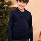 Ryannology Toddler Baby Boys Girls Sweater Shawl-Collar V Neck Pullover Sweaters Cable Kintted Photoshoot Outfits
